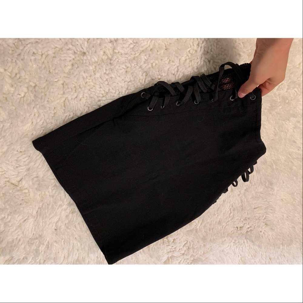 Black short skirt